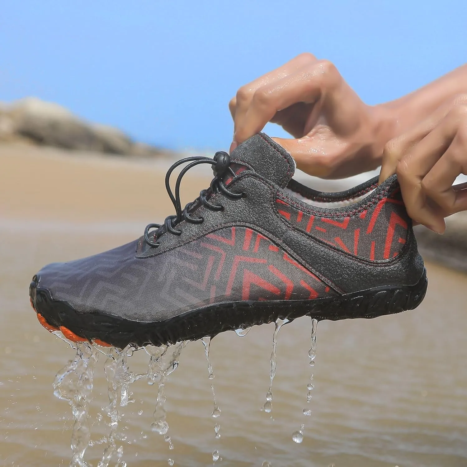 Hike Barefoot Shoes Womens Mens Anti-Slip Grounded Footwear Unisex Quick-Dry Wide Toe Box Healthy Breathable Sneaker Beach Pool Aqua Swim Surf Walking Hiking Shoes