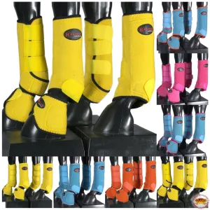 HILASON L M S Horse Front Rear Hind Leg Sport Boots & Bell Boots 6 Pack