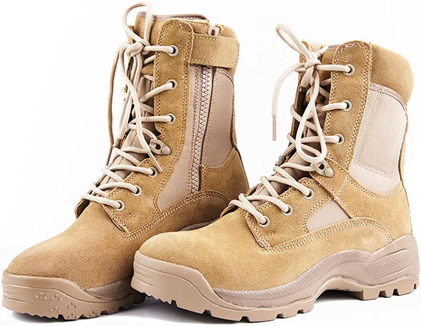 hongrenamz Mens Hiking Boots Lightweight Waterproof Non-Slip Walking Shoes High Rise Trekking Shoes-Sand||EU45/US11