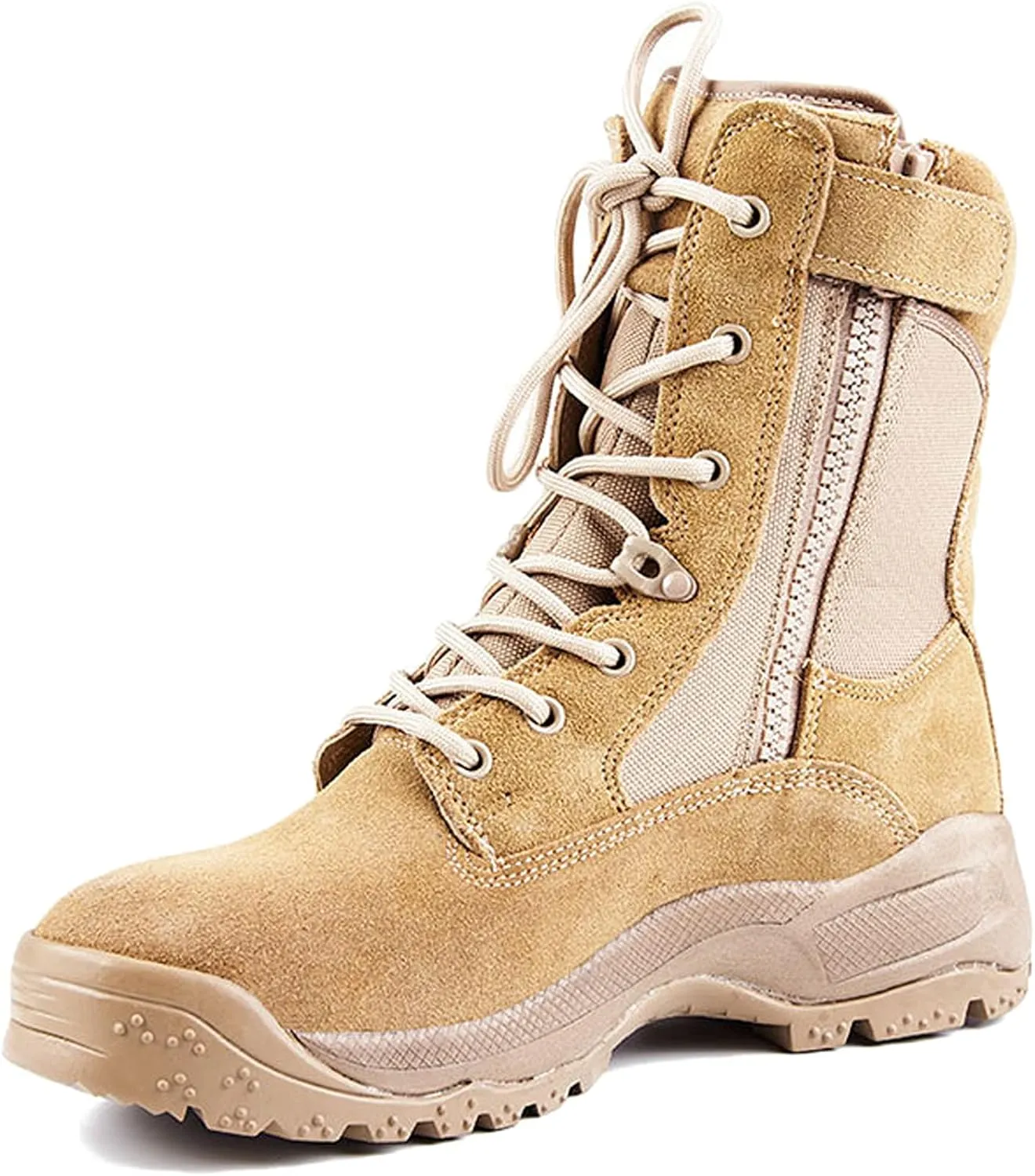 hongrenamz Mens Hiking Boots Lightweight Waterproof Non-Slip Walking Shoes High Rise Trekking Shoes-Sand||EU45/US11