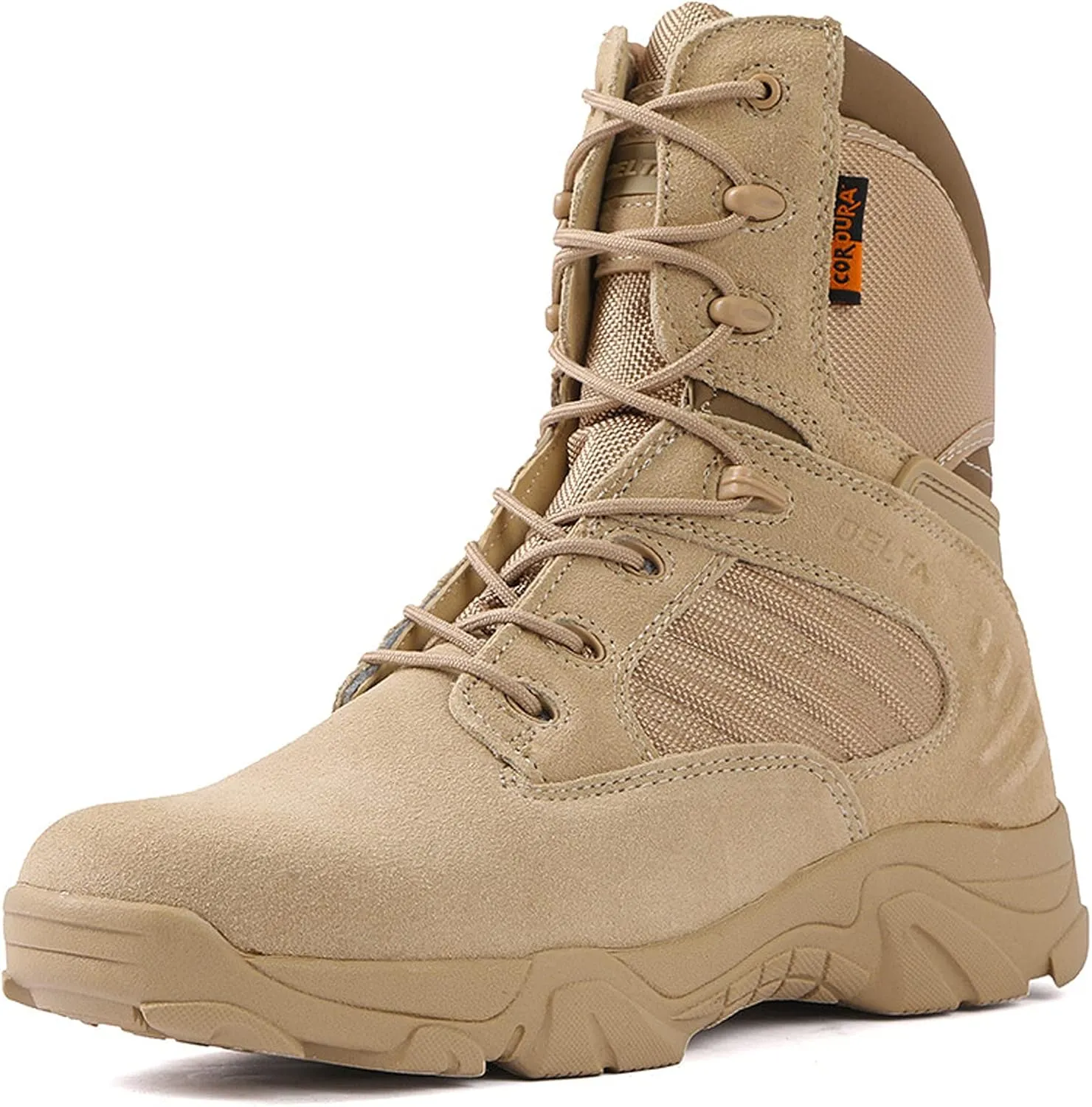 hongrenamz Men's Hiking Boots Waterproof High Rise Outdoor Walking Lace Up Anti-Slip Ankle Boots Camping Trekking Shoes-Sand||EU38/US6.5
