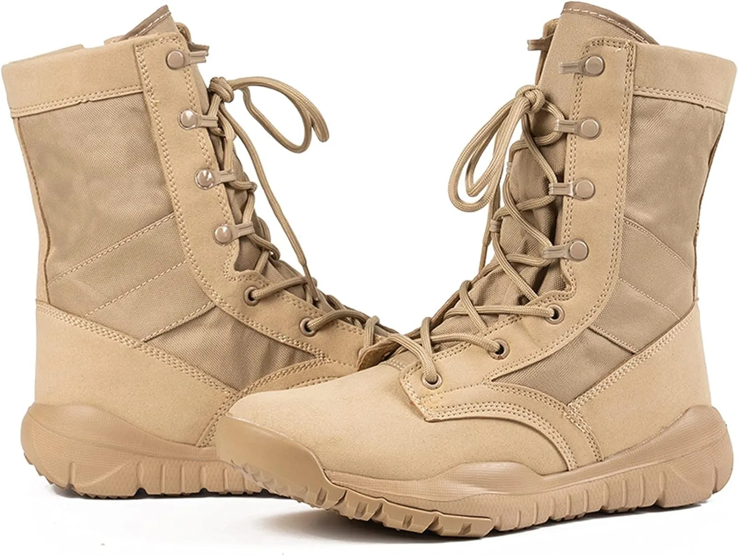 hongrenamz Men's Waterproof Hiking Boots Lightweight Non-Slip High Top Trekking Walking Shoes-Sand||EU40/US7.5
