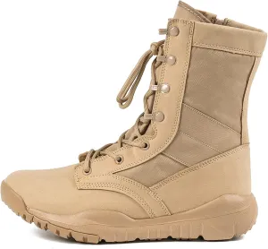 hongrenamz Men's Waterproof Hiking Boots Lightweight Non-Slip High Top Trekking Walking Shoes-Sand||EU40/US7.5