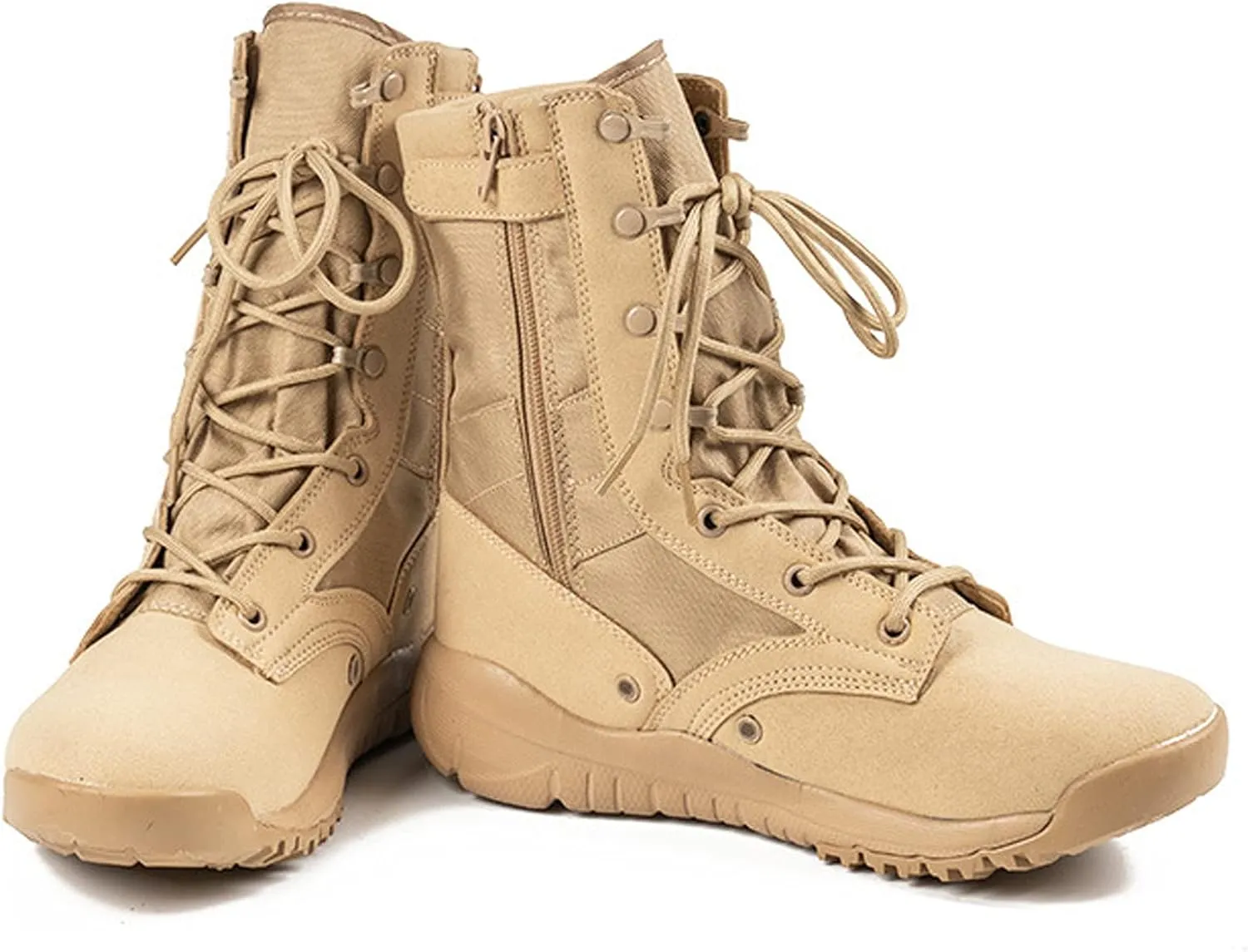 hongrenamz Men's Waterproof Hiking Boots Lightweight Non-Slip High Top Trekking Walking Shoes-Sand||EU40/US7.5