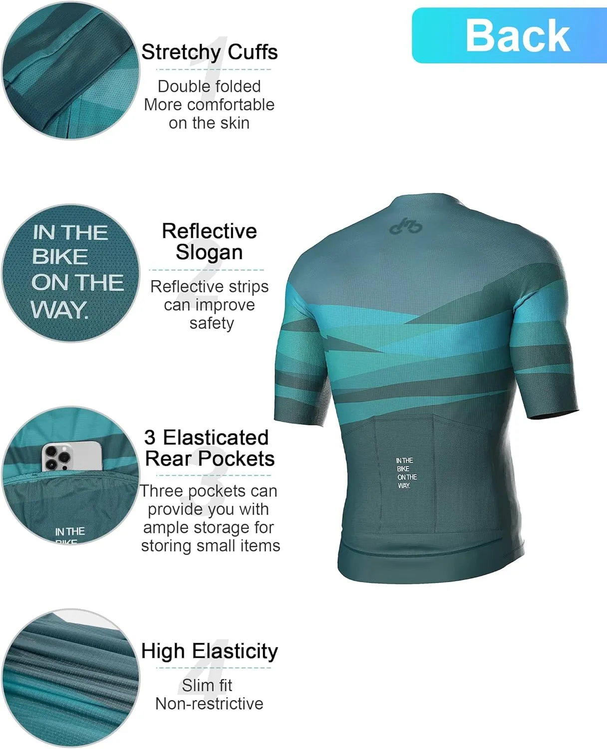 INBIKE Cycling Jersey Pro Race Fit Bike Bicycle Shirt Men Top Lightweight Reflective Quick Dry