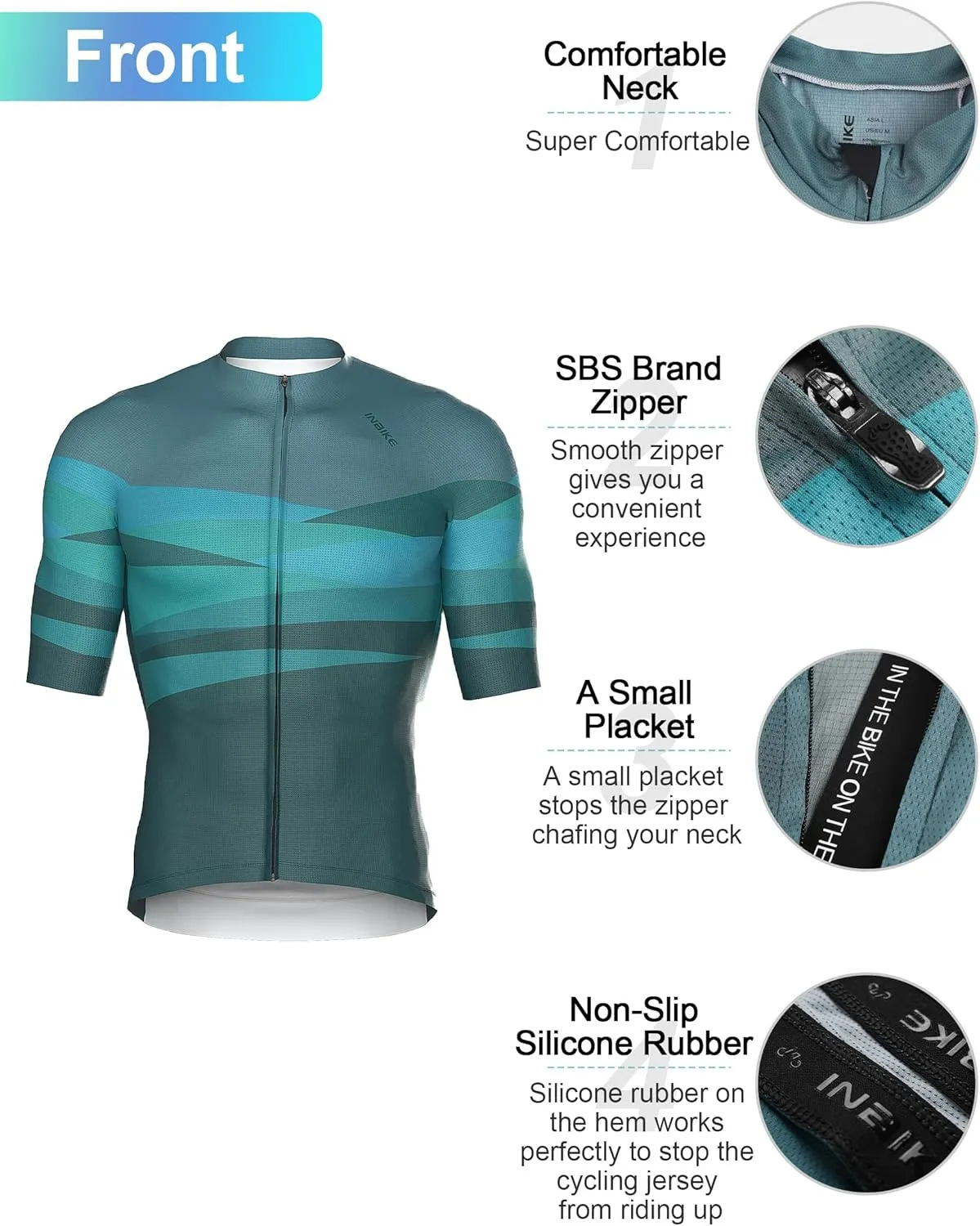 INBIKE Cycling Jersey Pro Race Fit Bike Bicycle Shirt Men Top Lightweight Reflective Quick Dry