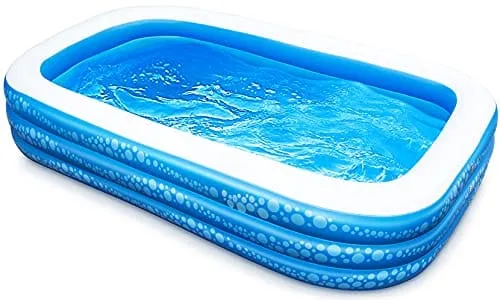 Inflatable Swimming Pool, Hesung 118" X 69" X 21" Full-Sized Family Kiddie Blow up Pool for Kids, Adults, Baby, Children, Thick Wear-Resistant Big Above Ground, Garden, Backyard Water Party for Age 3 