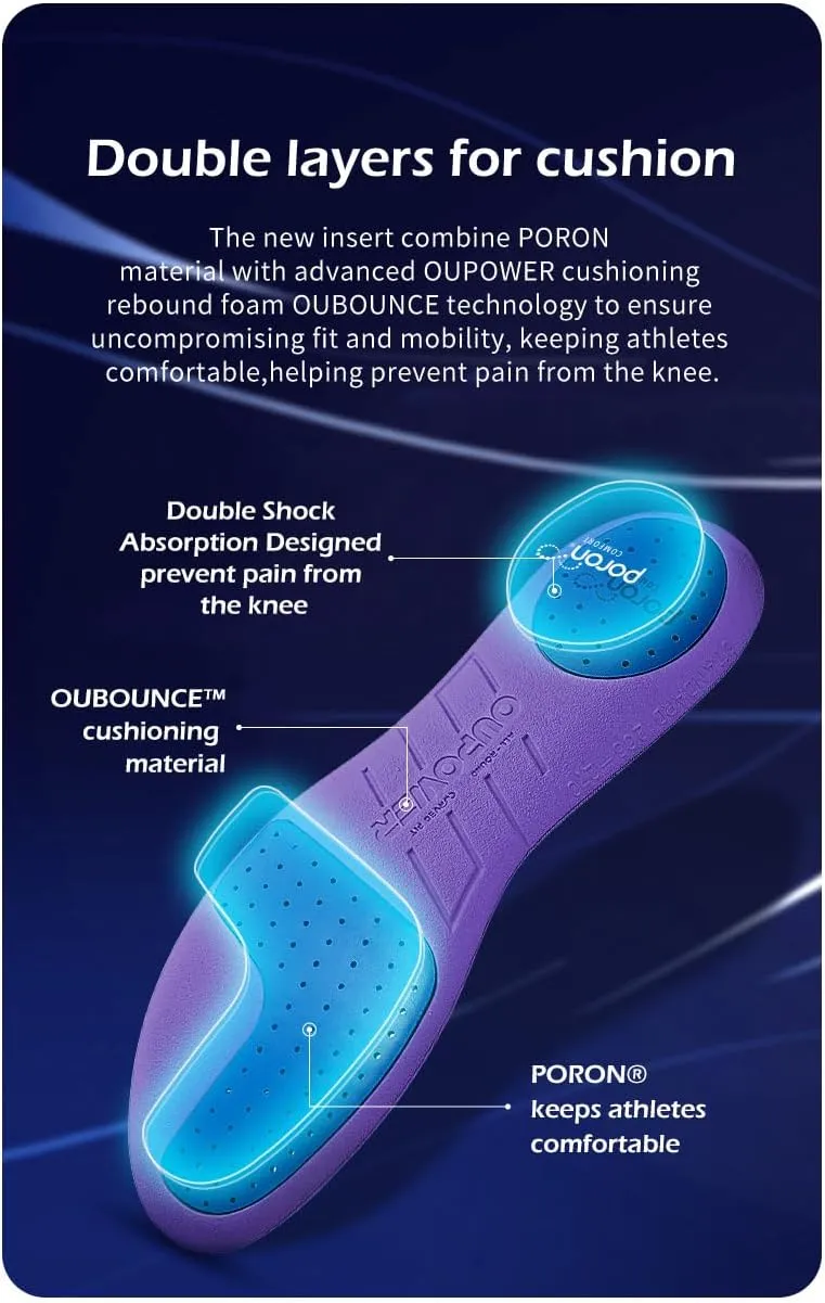 Insoles for Soccer Cleats Shock Absorption Arch Supports Anti-Slip Breathable for Men Women Boy Girl Kids-Purple (US7.5-8)