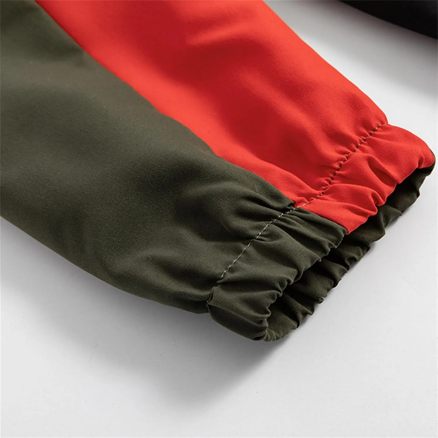 JEsilunmaMY Men's Color Block Casual Bomber Jacket Long Sleeve Lightweight Hooded Sportswear Zip Up Winter Warm Windbreaker