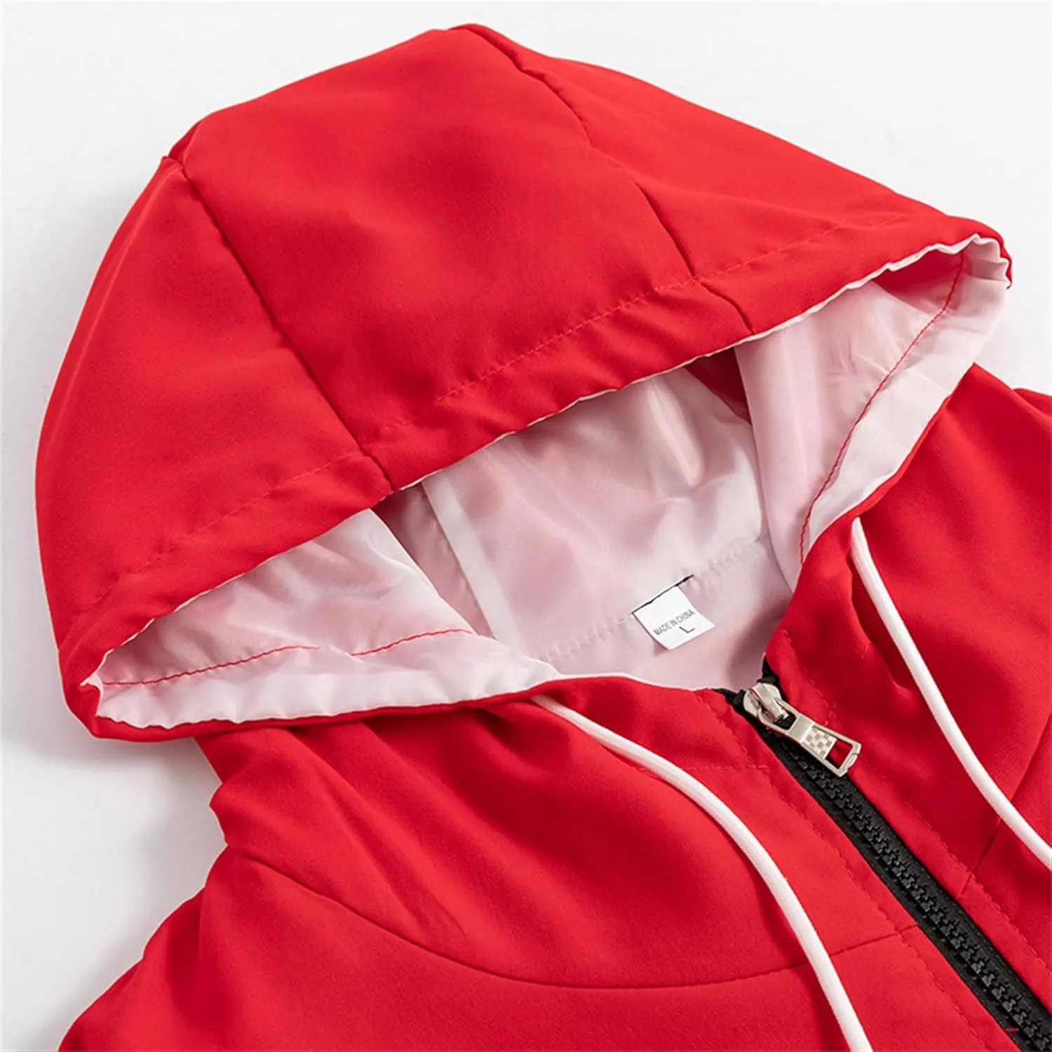 JEsilunmaMY Men's Color Block Casual Bomber Jacket Long Sleeve Lightweight Hooded Sportswear Zip Up Winter Warm Windbreaker