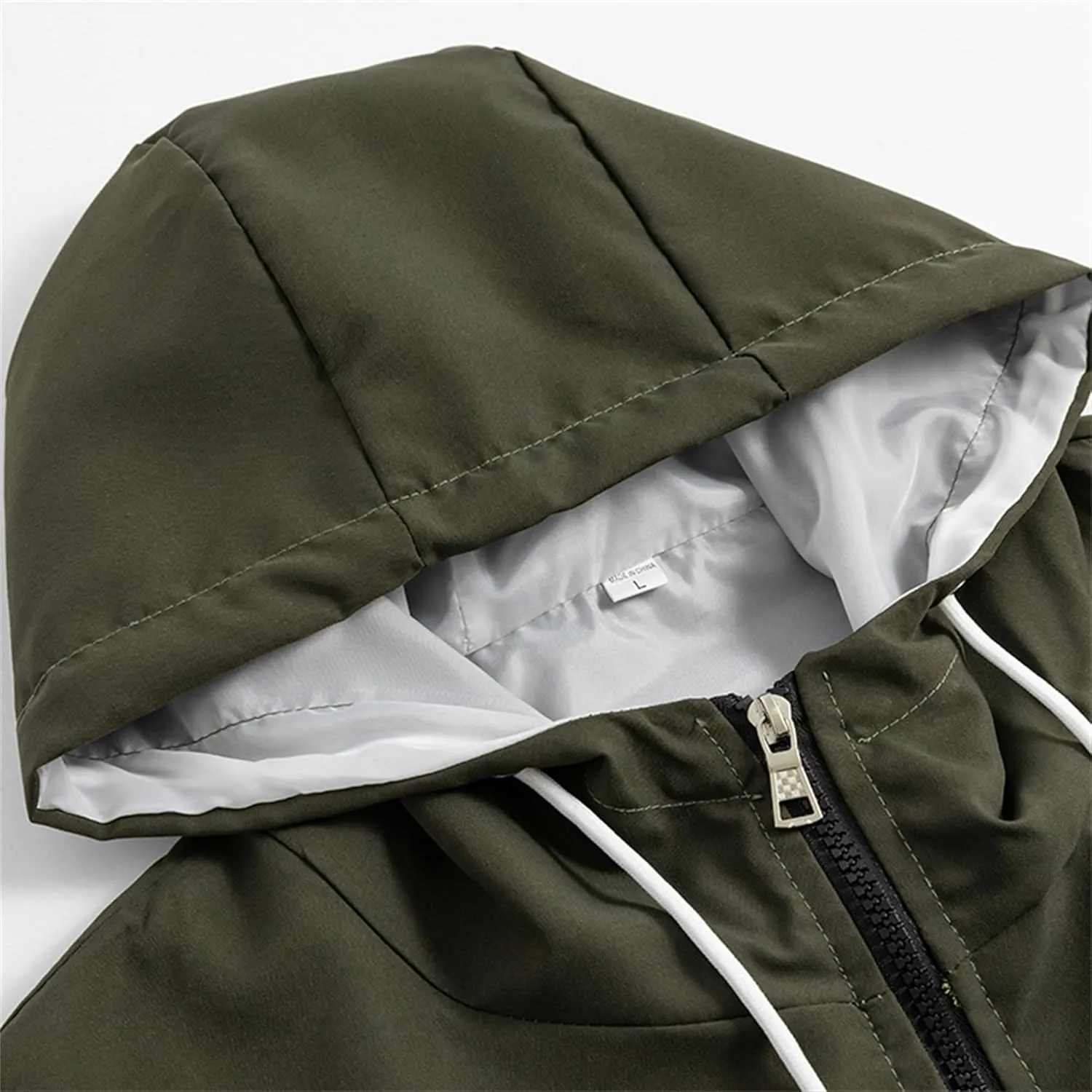 JEsilunmaMY Men's Color Block Casual Bomber Jacket Long Sleeve Lightweight Hooded Sportswear Zip Up Winter Warm Windbreaker