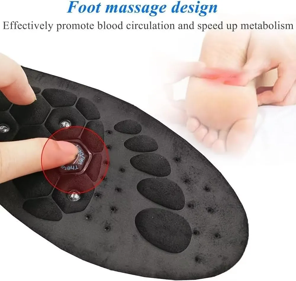 KLUFO Premium Orthopedic Magnetic Therapy Insoles Slimming Weight Loss Arch Support Shoes Pads for Men Women Massage Foot Care Sole (Size : L 44-47