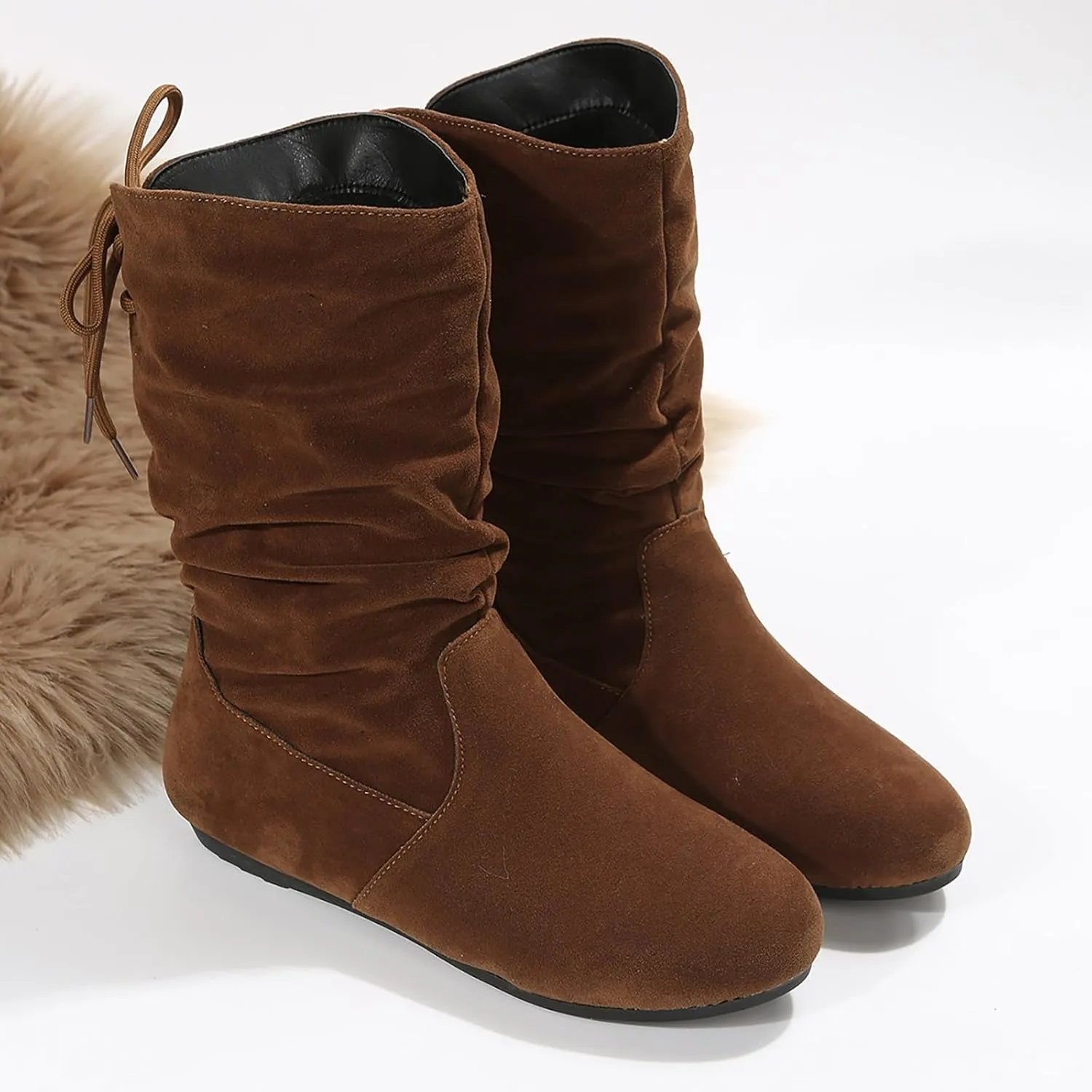 Knee High Boots for Women Mid Calf Boots for Women Non Slip Mid Calf Boots Winter Boots for Women Hiking Boots