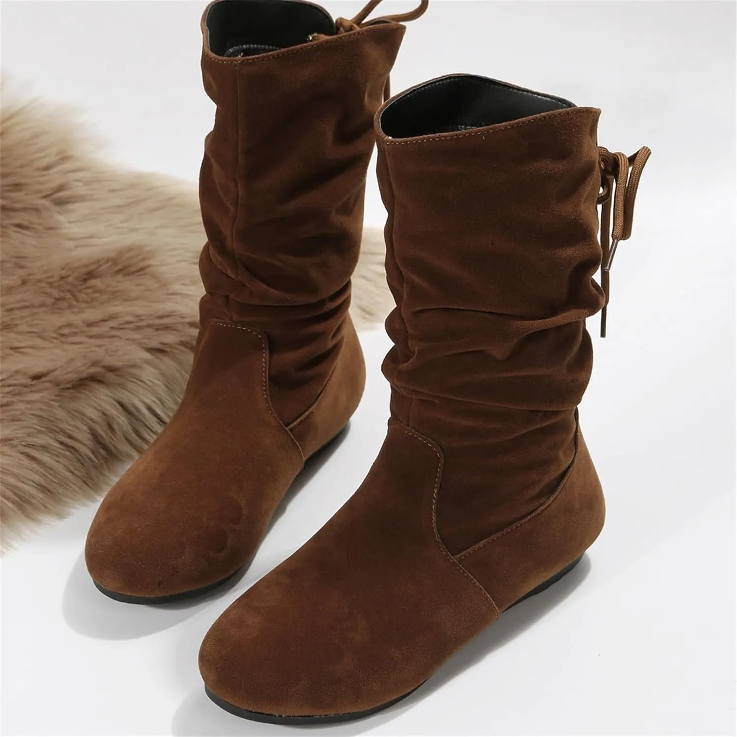 Knee High Boots for Women Mid Calf Boots for Women Non Slip Mid Calf Boots Winter Boots for Women Hiking Boots