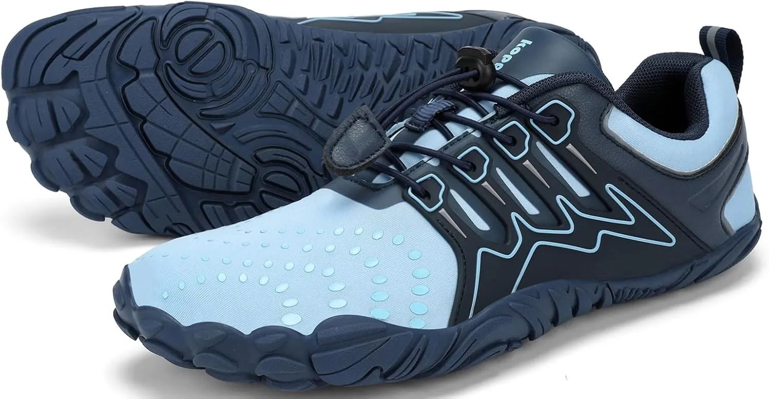 Kricely Men's Minimalist Barefoot Shoes Wide Toe Box Workout Shoes Zero Drop Sole Trail Running Shoes