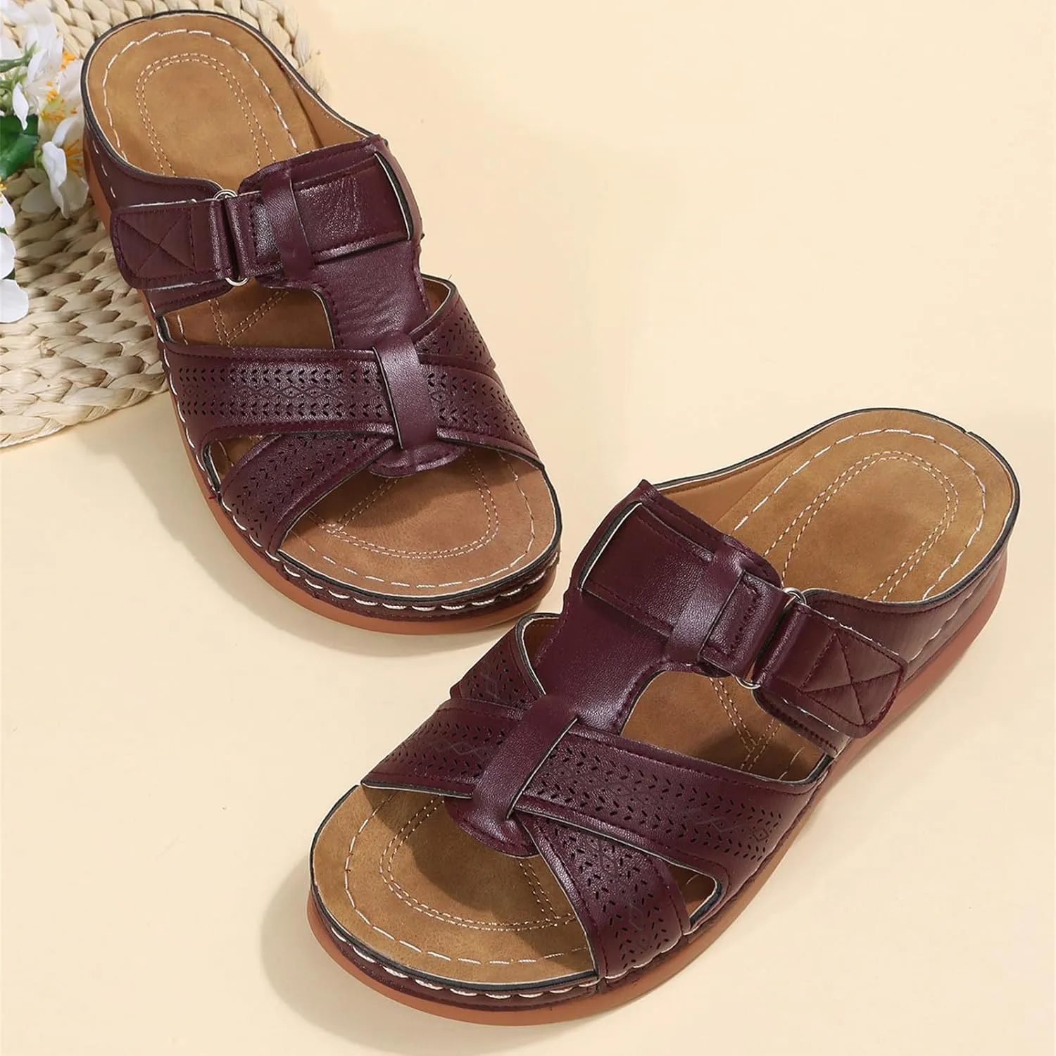 Ladmiple Orthotic Sandals For Women Dressy Summer Comfort Walking Open Toe Arch Support Slides Orthopedic Flip Flops