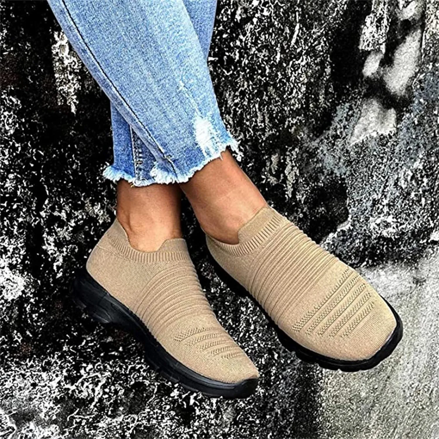 Ladmiple Running Shoes Womens Slip On Walking Shoes Breathable Tennis Shoes Athletic Casual Sneakers for Gym Workout