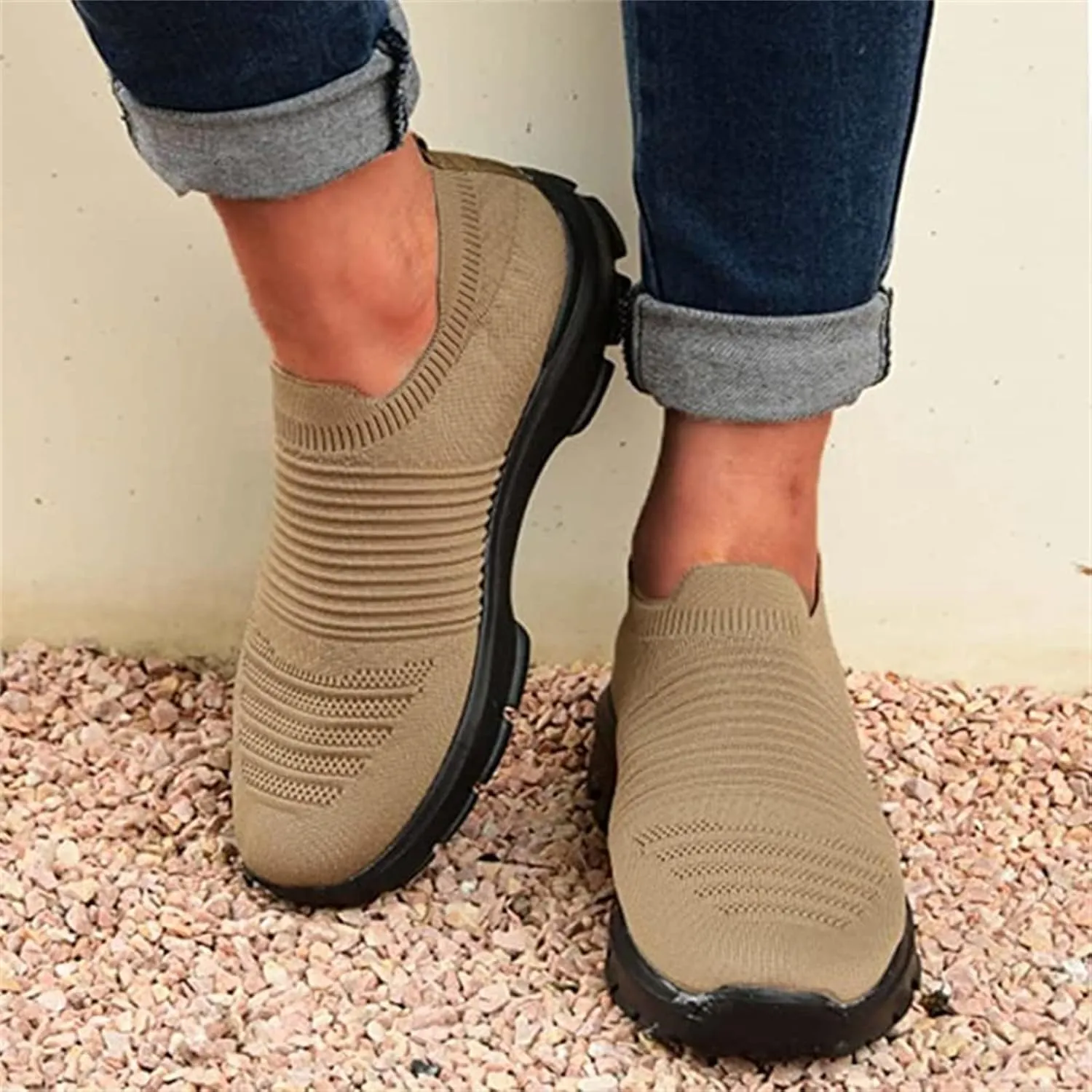 Ladmiple Running Shoes Womens Slip On Walking Shoes Breathable Tennis Shoes Athletic Casual Sneakers for Gym Workout