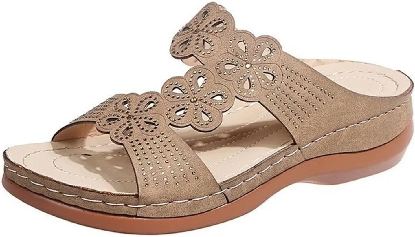 Ladmiple Sandals Women Beach Cute Fashion Orthotic Slides Athletic Slip On Orthopedic Slippers With Comfortable Arch Support