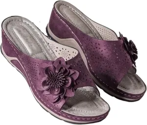 Ladmiple Sandals Women Dressy Summer Wedge Arch Support Orthopedic Slides Comfort Orthotic Flip Flops for Plantar Fasciitis