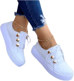 Ladmiple Shoes For Women Sneakers Slip Ons Leather Shoes Fashion Casual Dressy Summer Platform Flats Walking Loafers