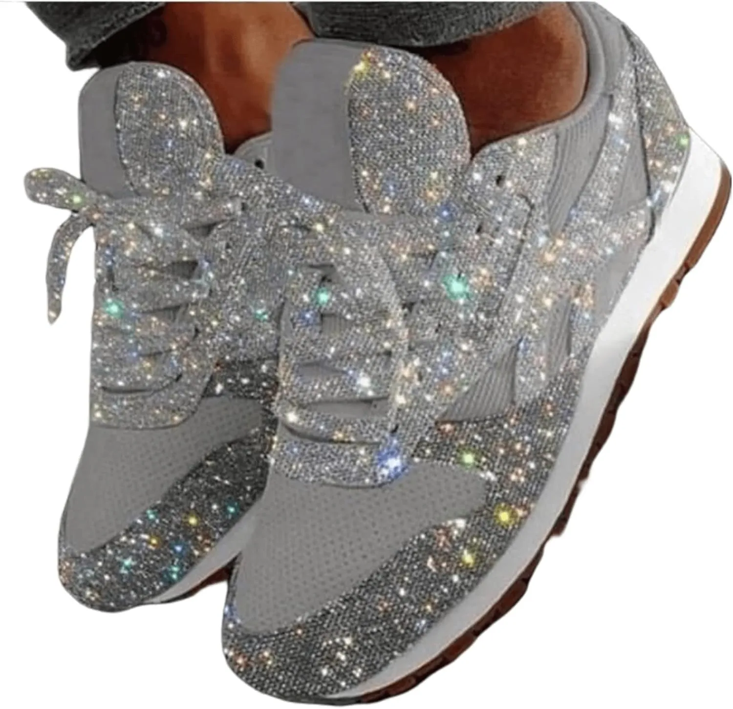 Ladmiple Shoes For Women Sneakers Trendy Walking Shoes Slip on Lady Fashion Gym Non Slip Platform Tennis Running Shoes