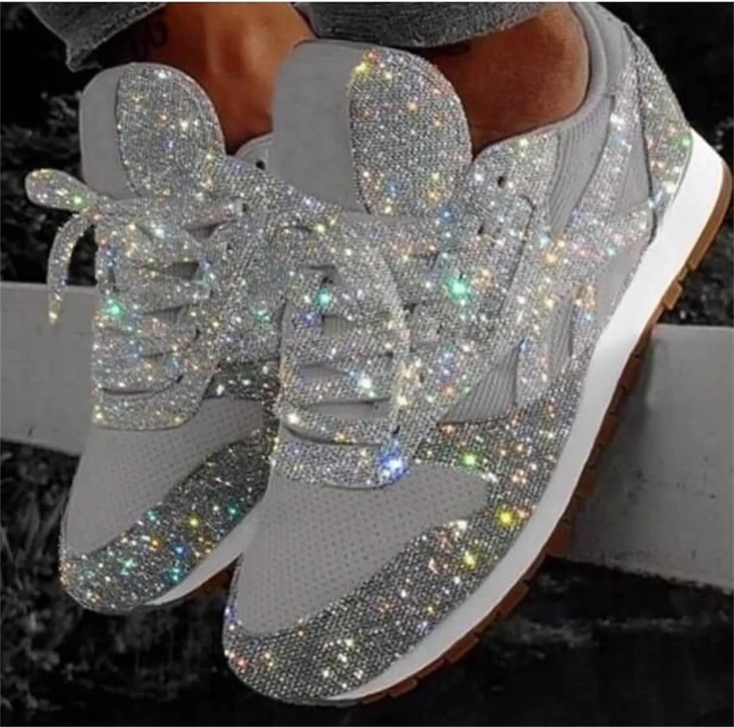 Ladmiple Shoes For Women Sneakers Trendy Walking Shoes Slip on Lady Fashion Gym Non Slip Platform Tennis Running Shoes