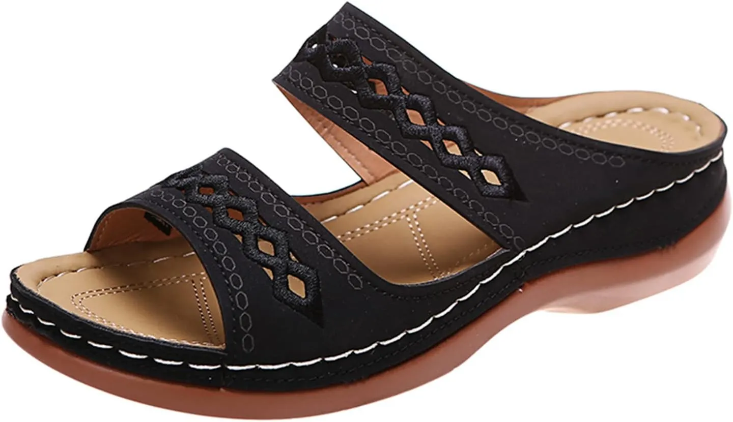 Ladmiple Womens Sandals Comfortable Arch Support Orthotic Flip Flops Dressy Summer Cute Orthopedic Slides Walking Shoes 2024