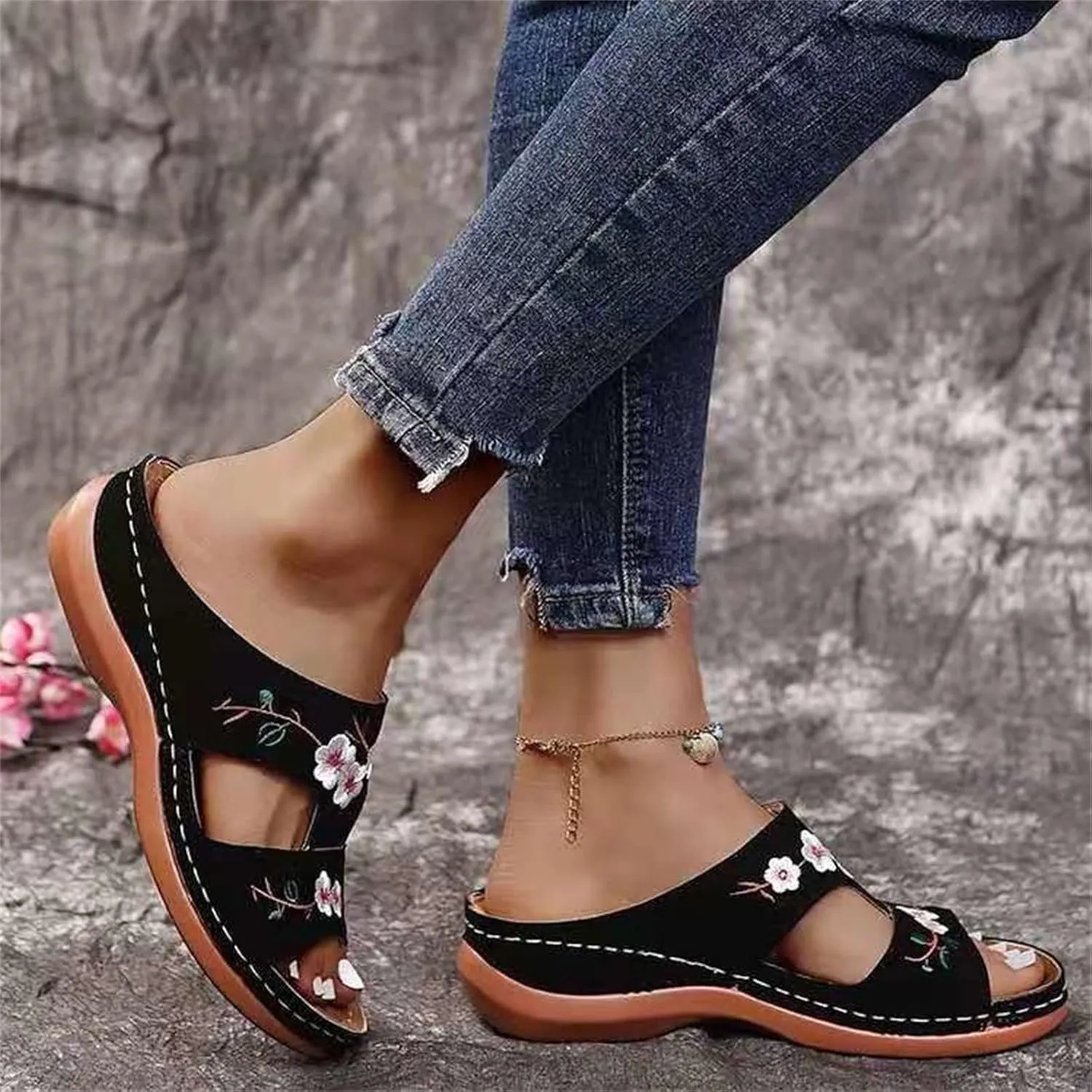 Ladmiple Womens Sandals Dressy Casual Comfortable Fashion Orthotic Slides Athletic Slip On Orthopedic Flip Flops Slippers
