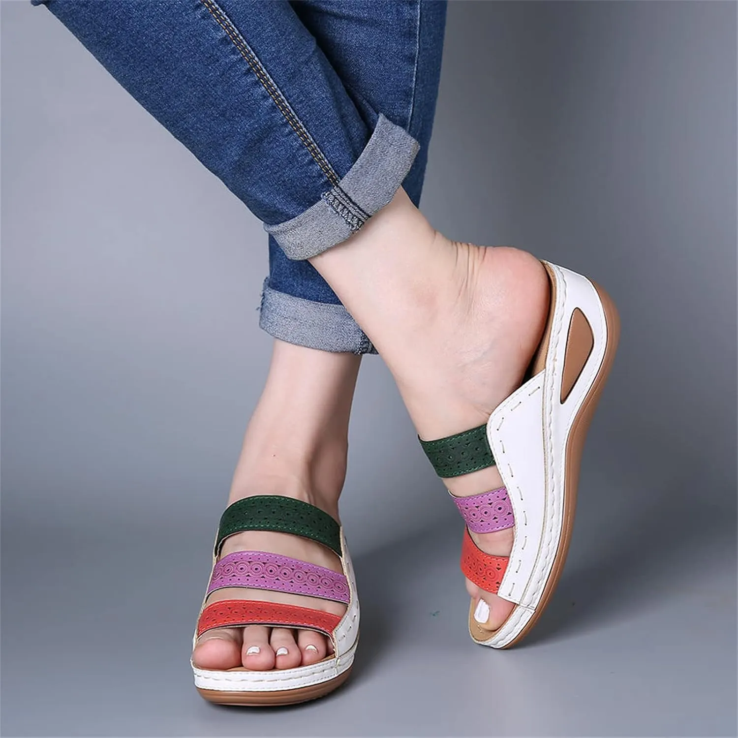 Ladmiple Womens Sandals For Plantar Fasciitis Support Orthopedic Slides Slippers Comfort Dressy Summer Orthotic Flip Flops