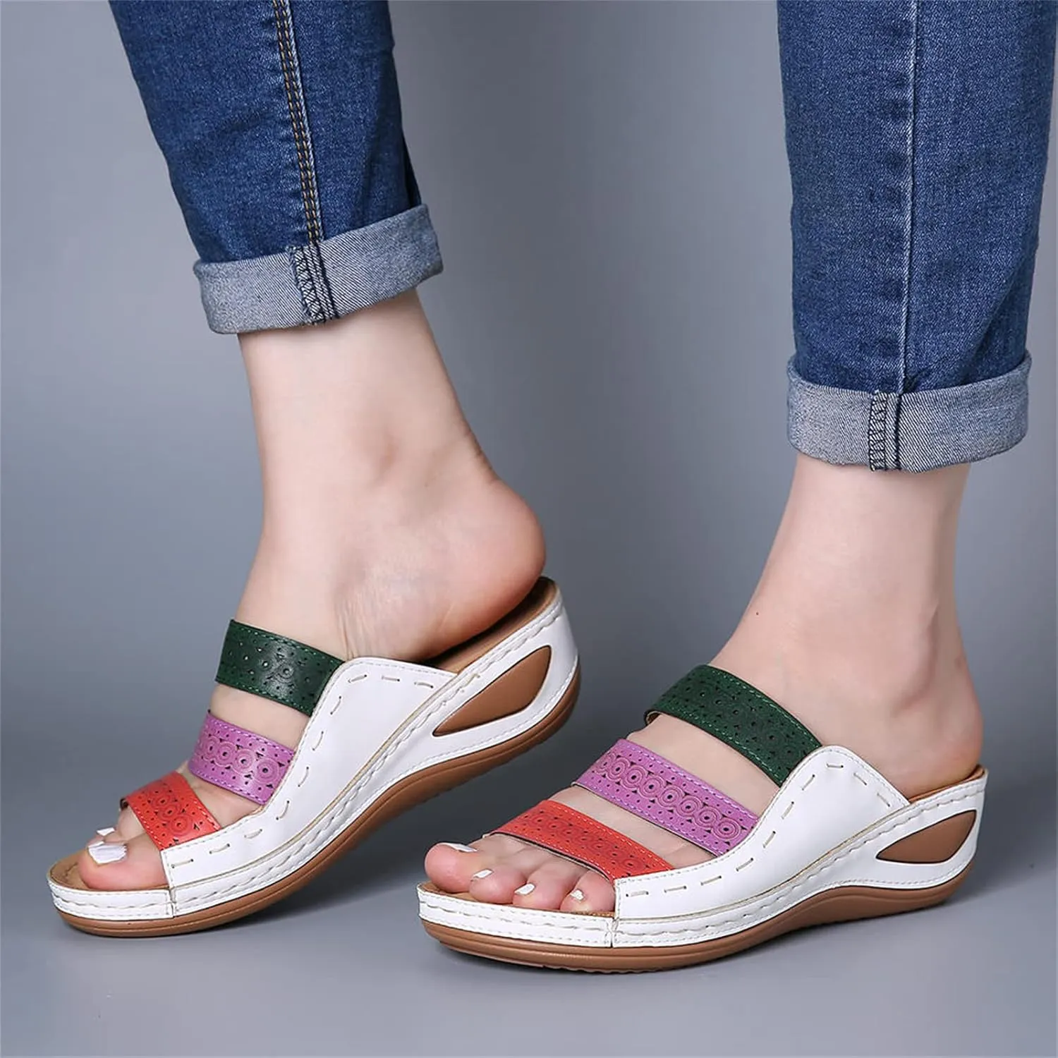 Ladmiple Womens Sandals For Plantar Fasciitis Support Orthopedic Slides Slippers Comfort Dressy Summer Orthotic Flip Flops