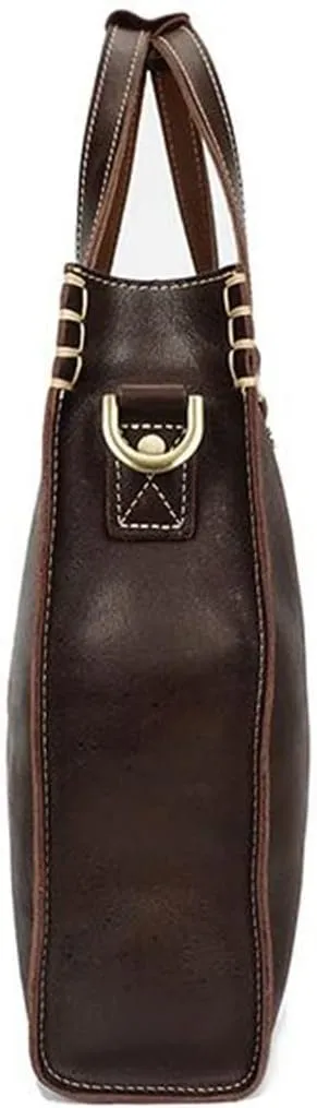Layer Cowhide Leather Handbag Single Shoulder Type Crossbody Bag Computer Leather Men's Bag Men's Briefcase(D)