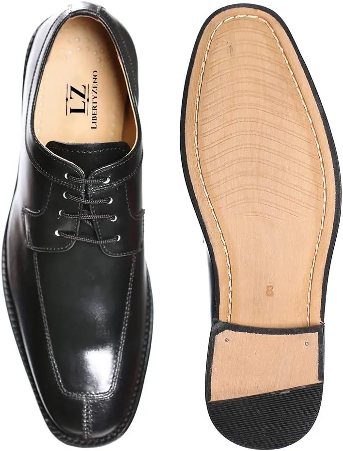 LIBERTYZENO Mens Animal Print Genuine Leather Adults Wingtip Monkstrap & Lace Up Dress Shoes for Prom Graduation