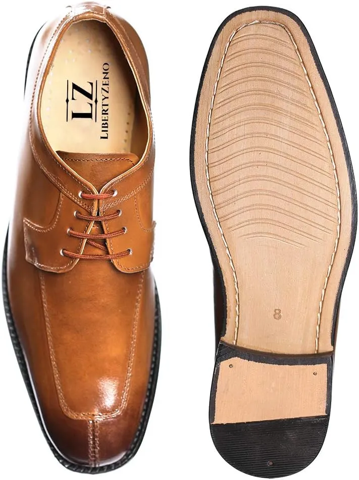 LIBERTYZENO Mens Animal Print Genuine Leather Adults Wingtip Monkstrap & Lace Up Dress Shoes for Prom Graduation