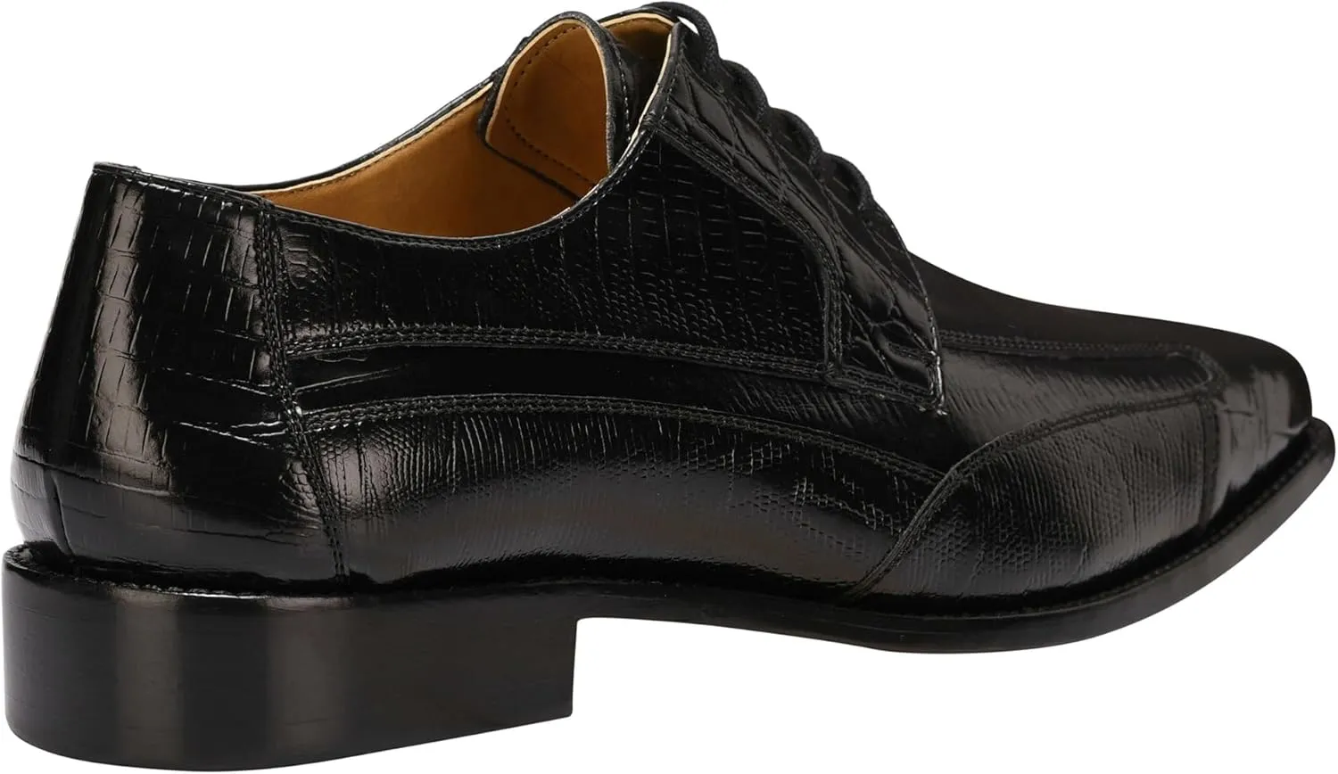 LIBERTYZENO Mens Wingtip Brogue EEL & Croco Print Genuine Leather Adults Lace Up Oxford Dress Shoes for Prom Graduation