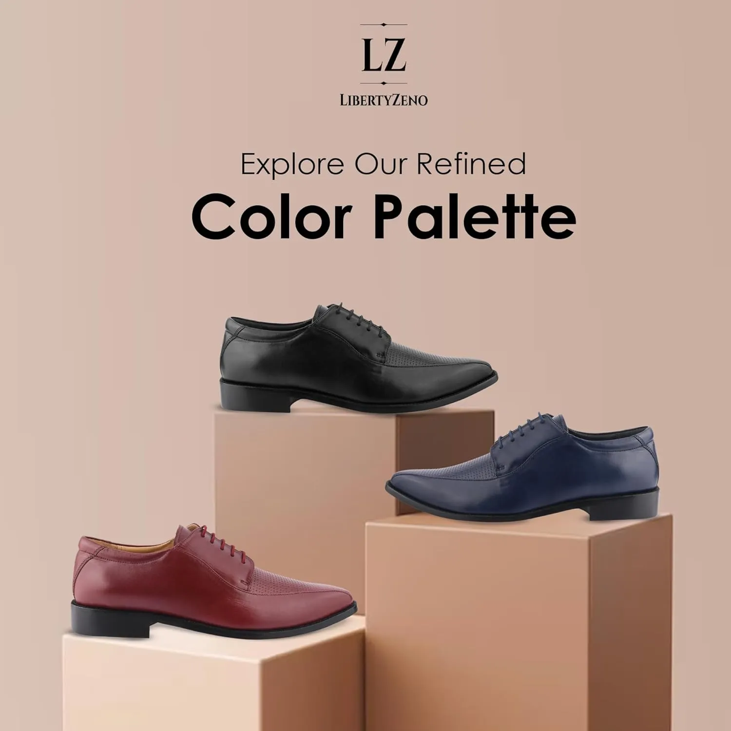 LIBERTYZENO Mens Wingtip Brogue EEL & Croco Print Genuine Leather Adults Lace Up Oxford Dress Shoes for Prom Graduation