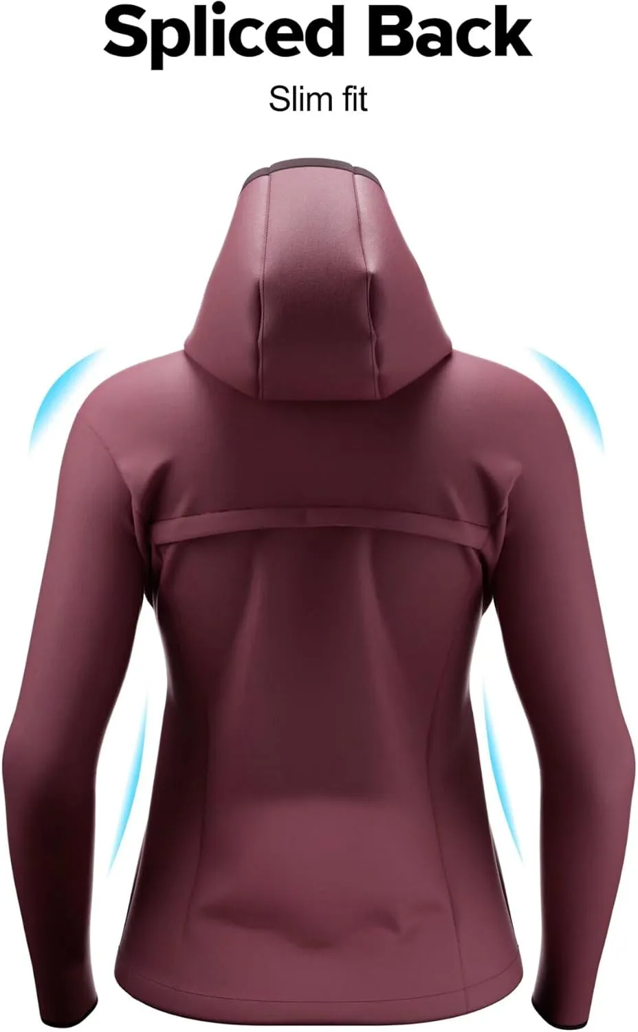 Lightweight Softshell Jacket Women with Hood, Fleece Lined Windproof Water Resistant windbreaker for Hiking