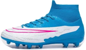 Lightweight Turf Football Cleats Grade, Soccer Cleats High Top Professional Breathable Shock Resistant Competition Athletic Training