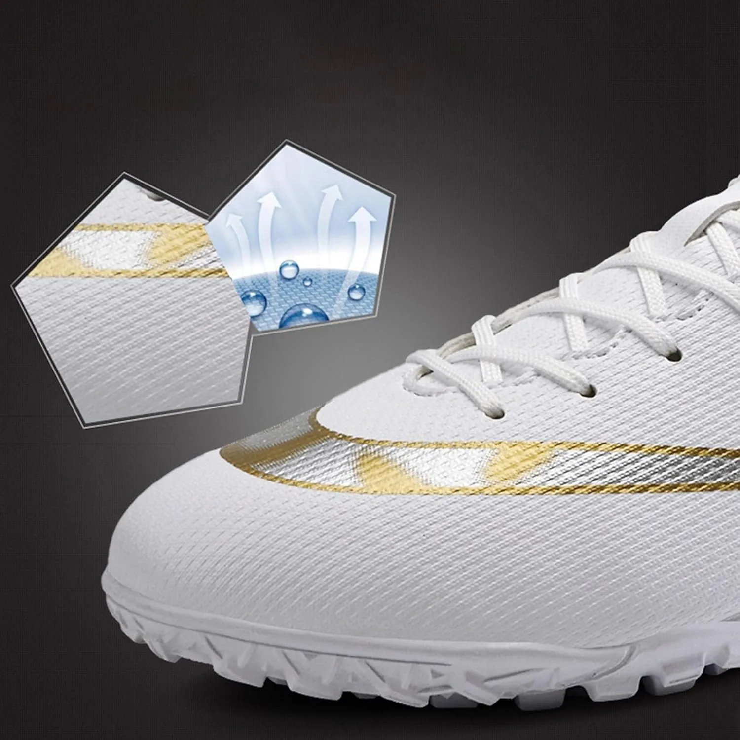 Lightweight Wide Football Cleats Competition Turf, Soccer Cleats Professional High Top Athletic Training Ground Comfortable Footwear