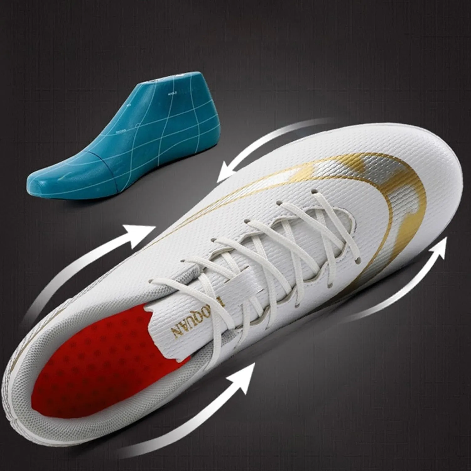 Lightweight Wide Football Cleats Competition Turf, Soccer Cleats Professional High Top Athletic Training Ground Comfortable Footwear