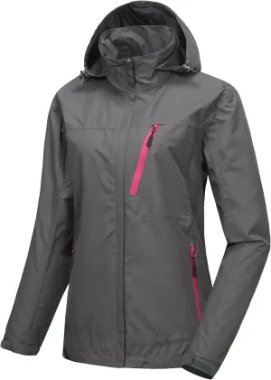 Little Donkey Andy Women's Waterproof Rain Jacket with Hood Breathable Lightweight Windbreaker Rain Shell Coat