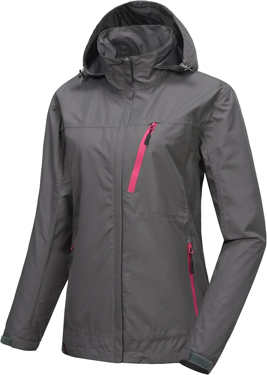 Little Donkey Andy Women's Waterproof Rain Jacket with Hood Breathable Lightweight Windbreaker Rain Shell Coat