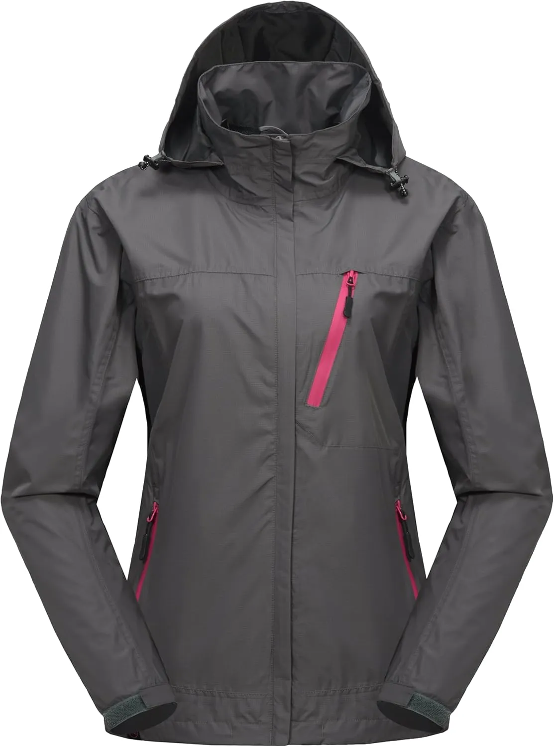 Little Donkey Andy Women's Waterproof Rain Jacket with Hood Breathable Lightweight Windbreaker Rain Shell Coat