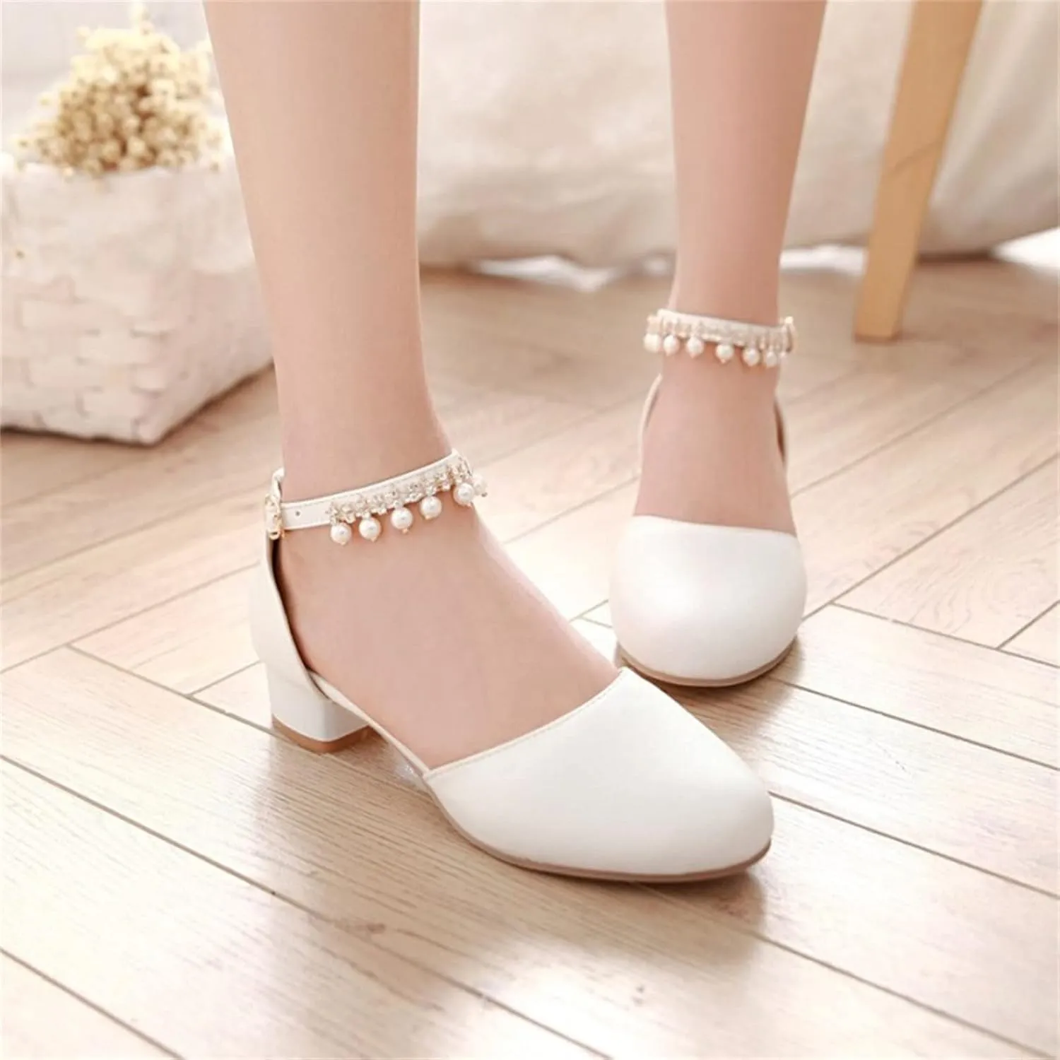 Little Girls Dress Up Shoes Low Heel Princess Hook and Loop Dress Shoes Pary Wedding Prom Shoes for Toddler