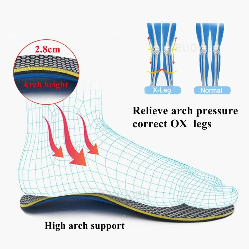 LLIMUE 2 Pieces EVA Orthopedic Insoles Orthotics Flat Foot Health Sole Pad for Shoes Insert Arch Support Pad