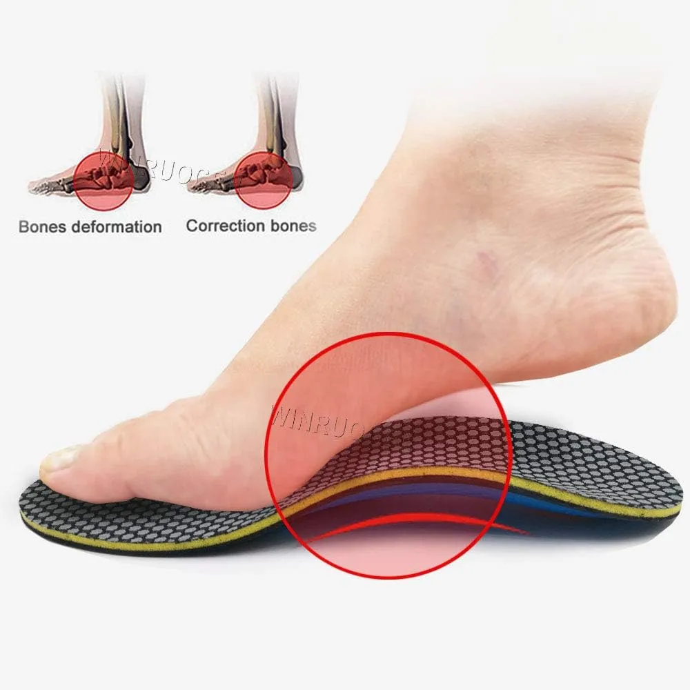 LLIMUE 2 Pieces EVA Orthopedic Insoles Orthotics Flat Foot Health Sole Pad for Shoes Insert Arch Support Pad
