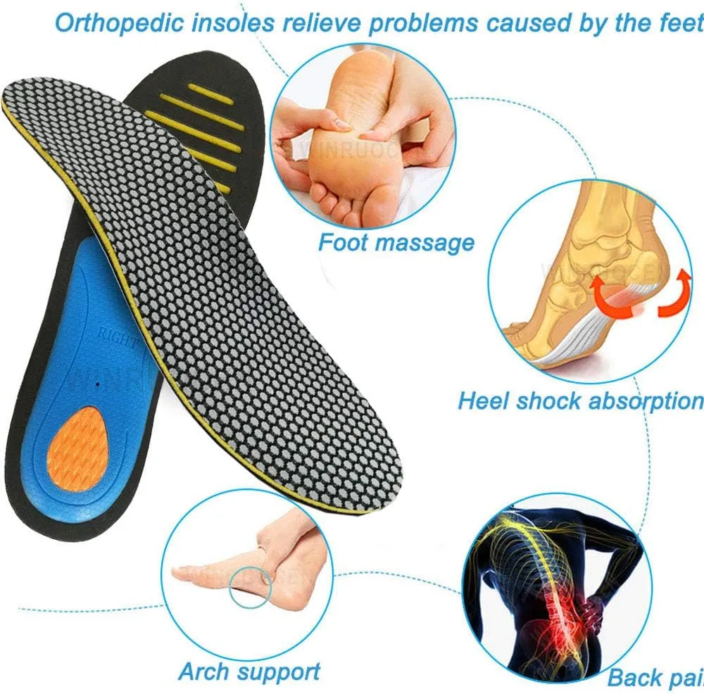 LLIMUE 2 Pieces EVA Orthopedic Insoles Orthotics Flat Foot Health Sole Pad for Shoes Insert Arch Support Pad