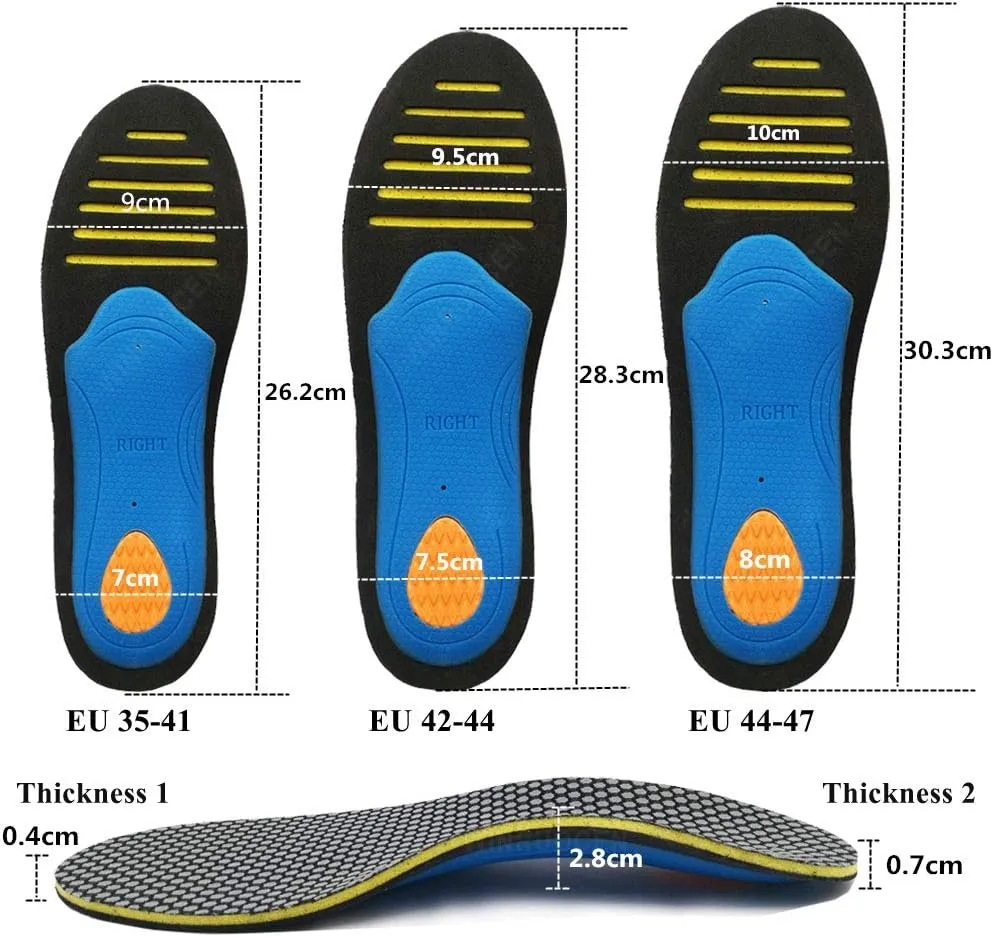 LLIMUE 2 Pieces EVA Orthopedic Insoles Orthotics Flat Foot Health Sole Pad for Shoes Insert Arch Support Pad