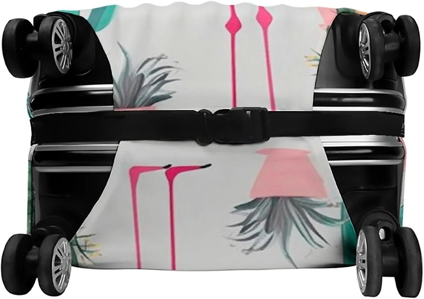 Luggage Cover Travel Suitcase Cover Elastic Washable Luggage Protector with Zipper Tropical Flamingo Cute Cactus Anti Scratch Suitcase Protector Funny Luggage Sleeve for Suitcase 19'' - 32''