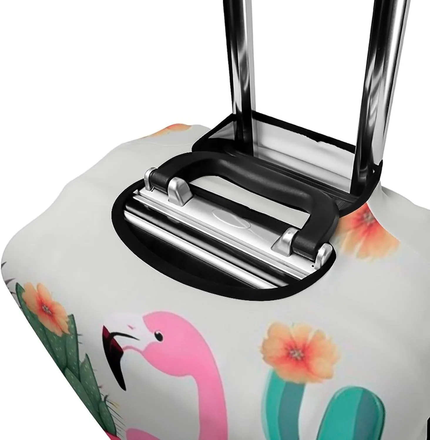 Luggage Cover Travel Suitcase Cover Elastic Washable Luggage Protector with Zipper Tropical Flamingo Cute Cactus Anti Scratch Suitcase Protector Funny Luggage Sleeve for Suitcase 19'' - 32''